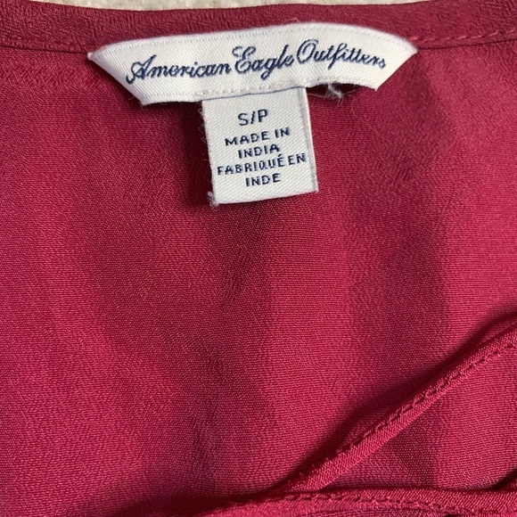 American Eagle Outfitters Women Long Sleeve Burgundy Top Size Small - Picture 7 of 7